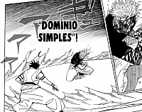 Satoro gojo usando o domínio simples contra o Sukuna.