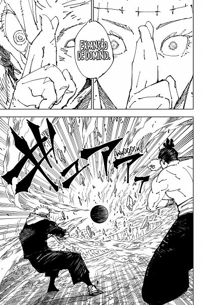 Yuta (corpo gojo) , usando a expansão de domínio, e Sukuna também.